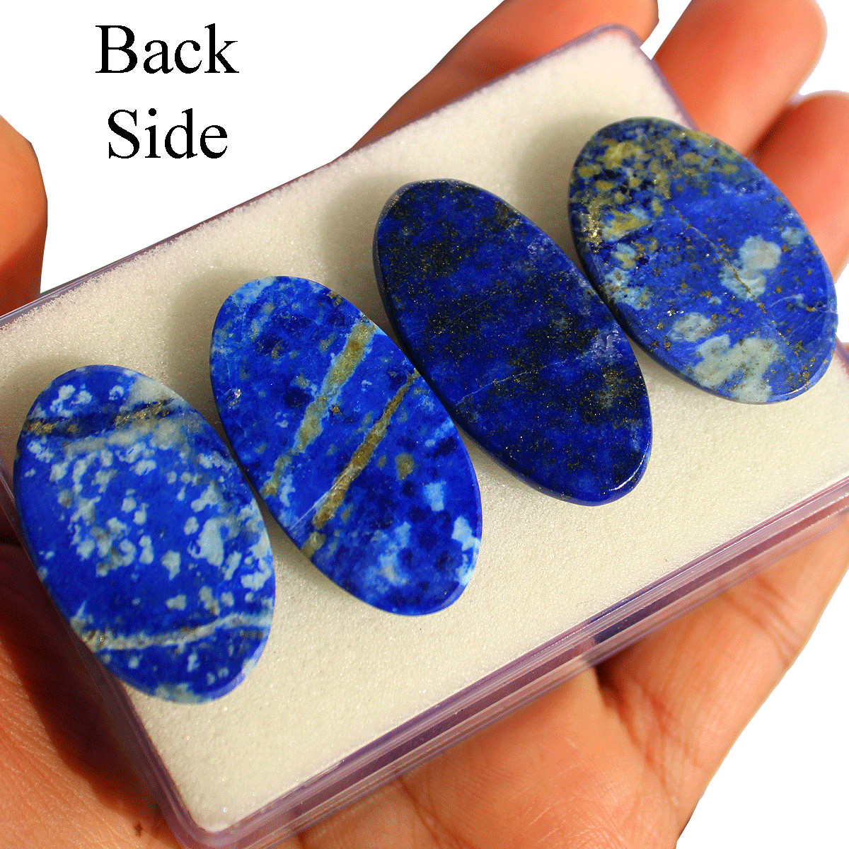 4 Pcs Afghanistan Natural Lapis Lazuli Collectible Oval Crystals Reiki Mineral