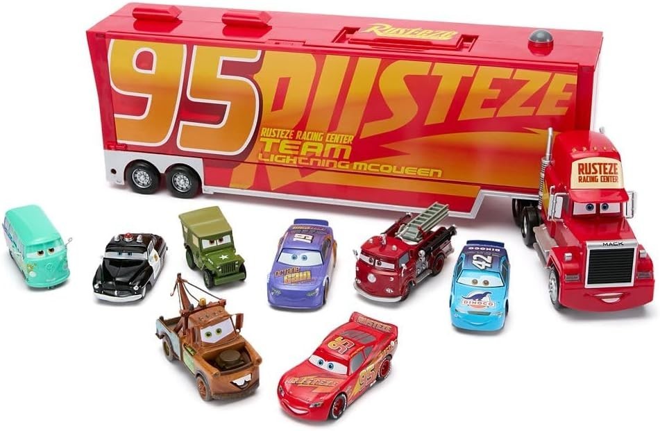 Official Mack Hauler Play Set – Light & Sound Mack Carrier with 8 Pullback Die C