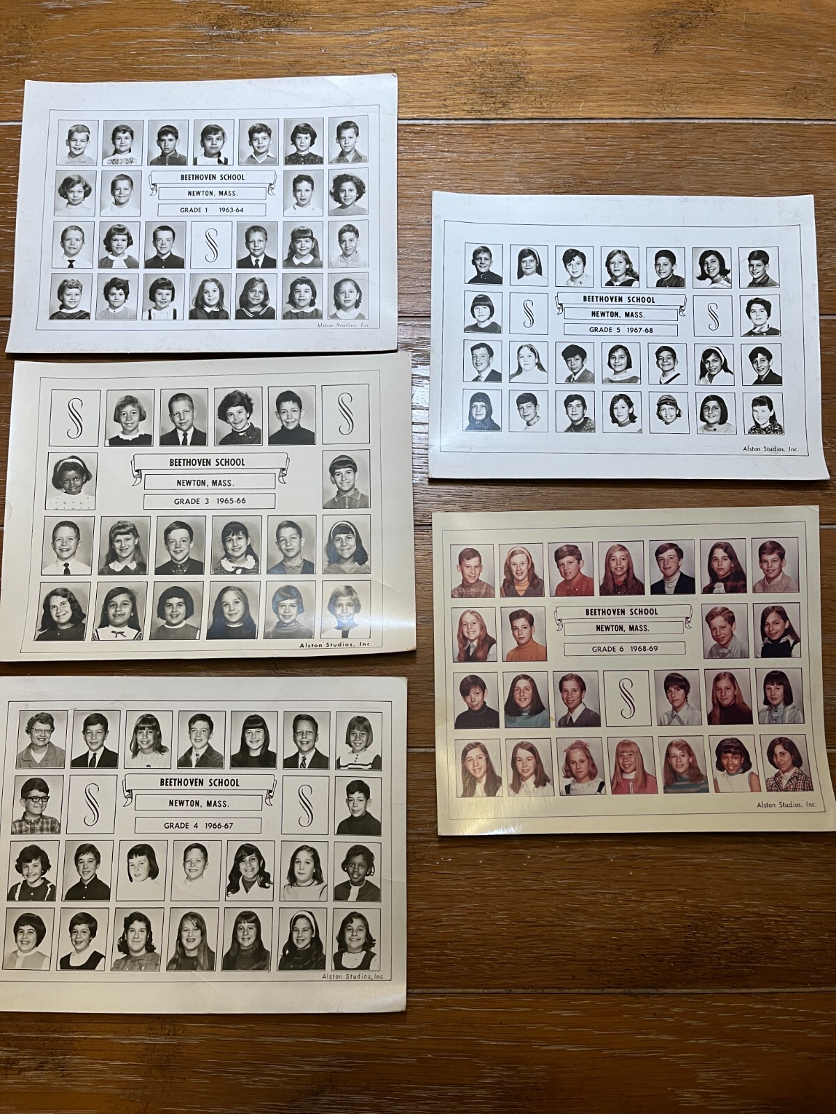 1963-69 ELEMENTARY SCHOOL class photos Grade 1-6, Newton, Mass, SAME CHILDREN