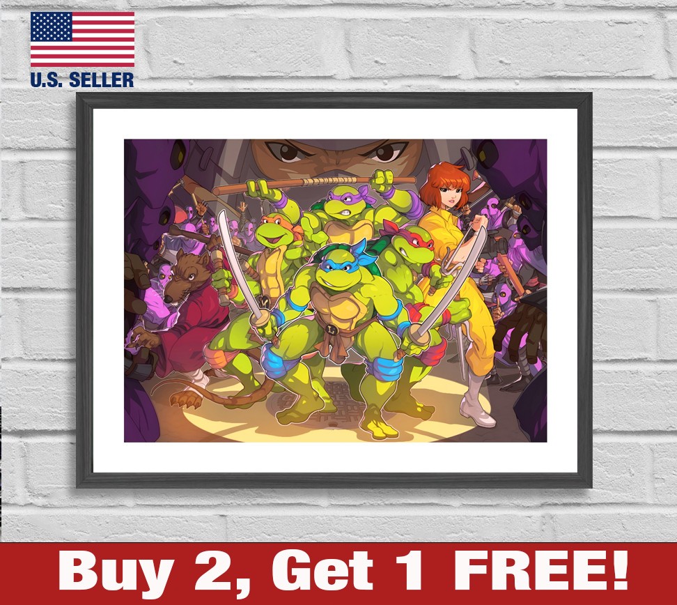 TMNT Shredder Poster 18″ x 24″ Print Teenage Mutant Ninja Turtles Wall Art April
