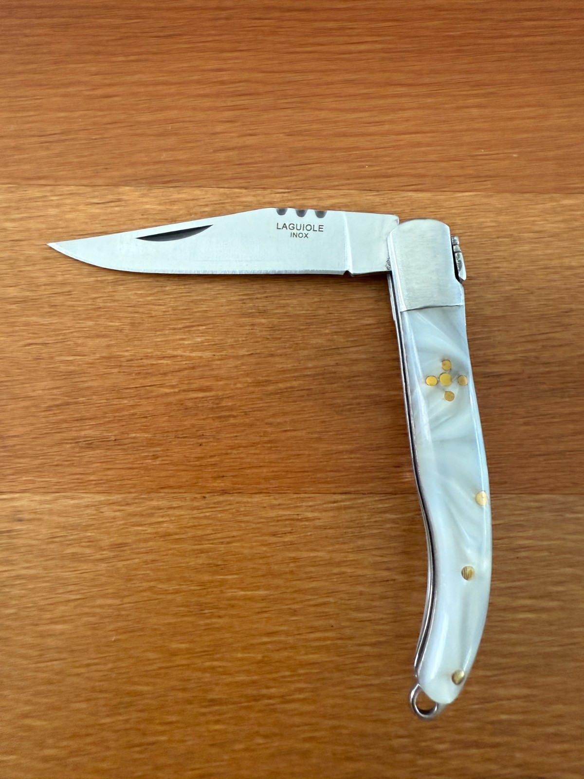 2.4” Stainless Steel Blade Navaja Laguiole Inox Nacre/Mother of Pearl Imitation