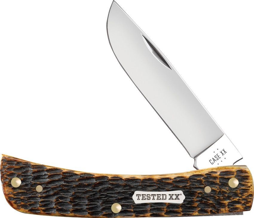CASE XX KNIFE- SODBUSTER Jr. – BURNT AMBER BONE #51394 – 3 5/8″ – C/S BLADE