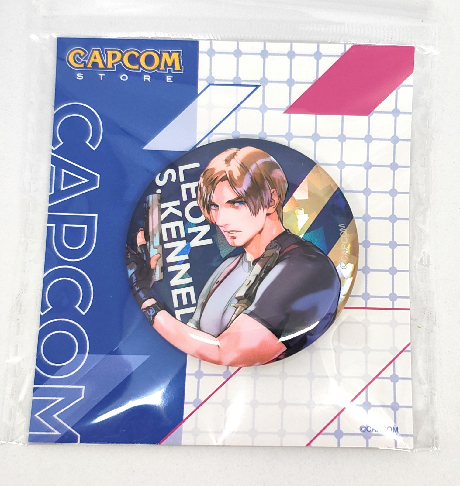 Biohazard Resident Evil Leon Holographic Pin Badge ALL CAPCOM Artworks