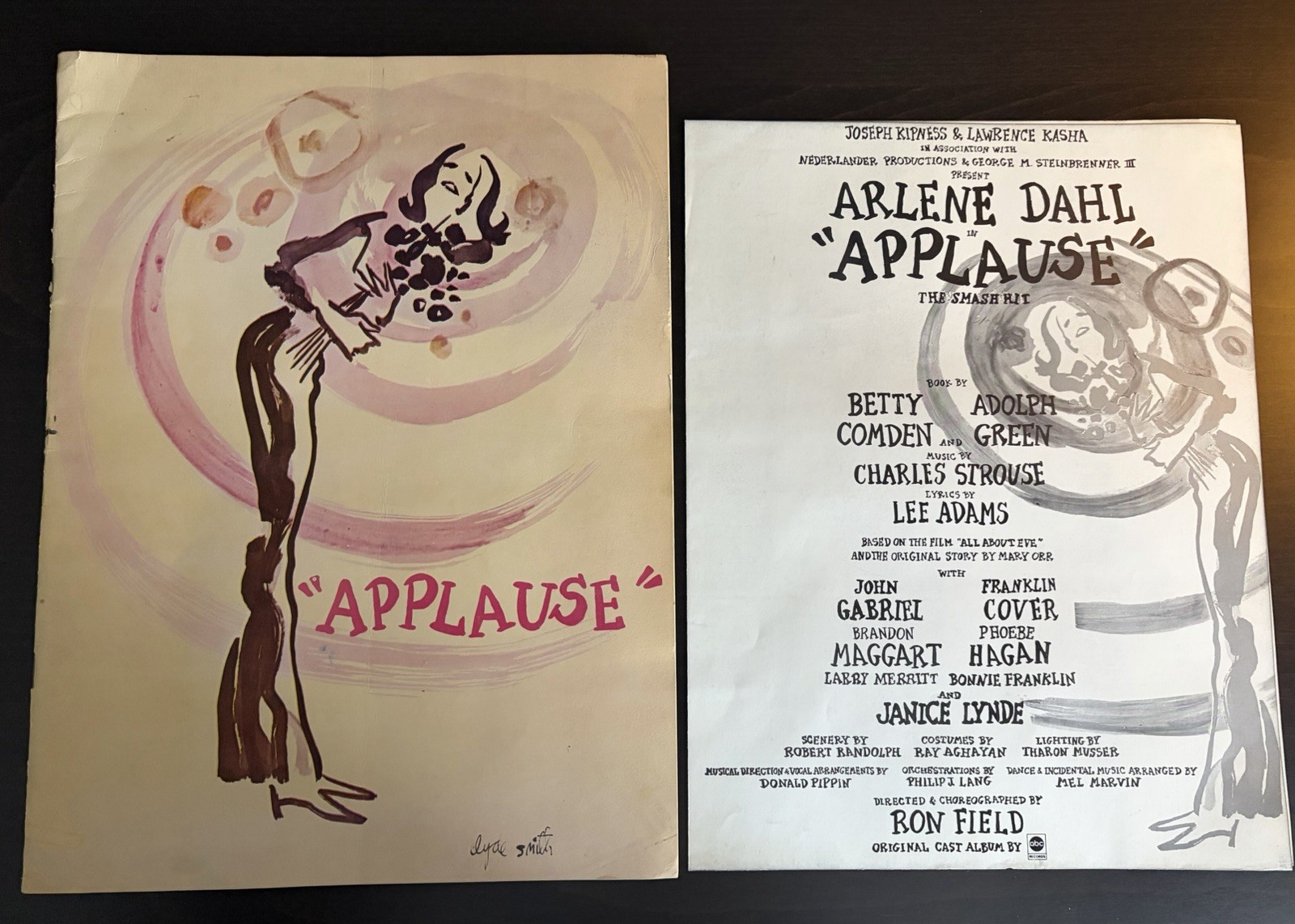 2x Vintage 1970s Applause Theatre Programmes Anne Baxter Arlene Dahl Broadway