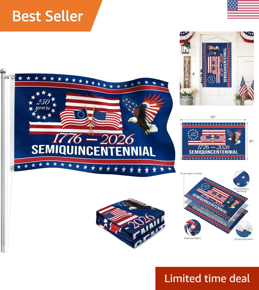Double-Sided 3×5 Ft. American Flag – Perfect for 4th of July Celebrations
