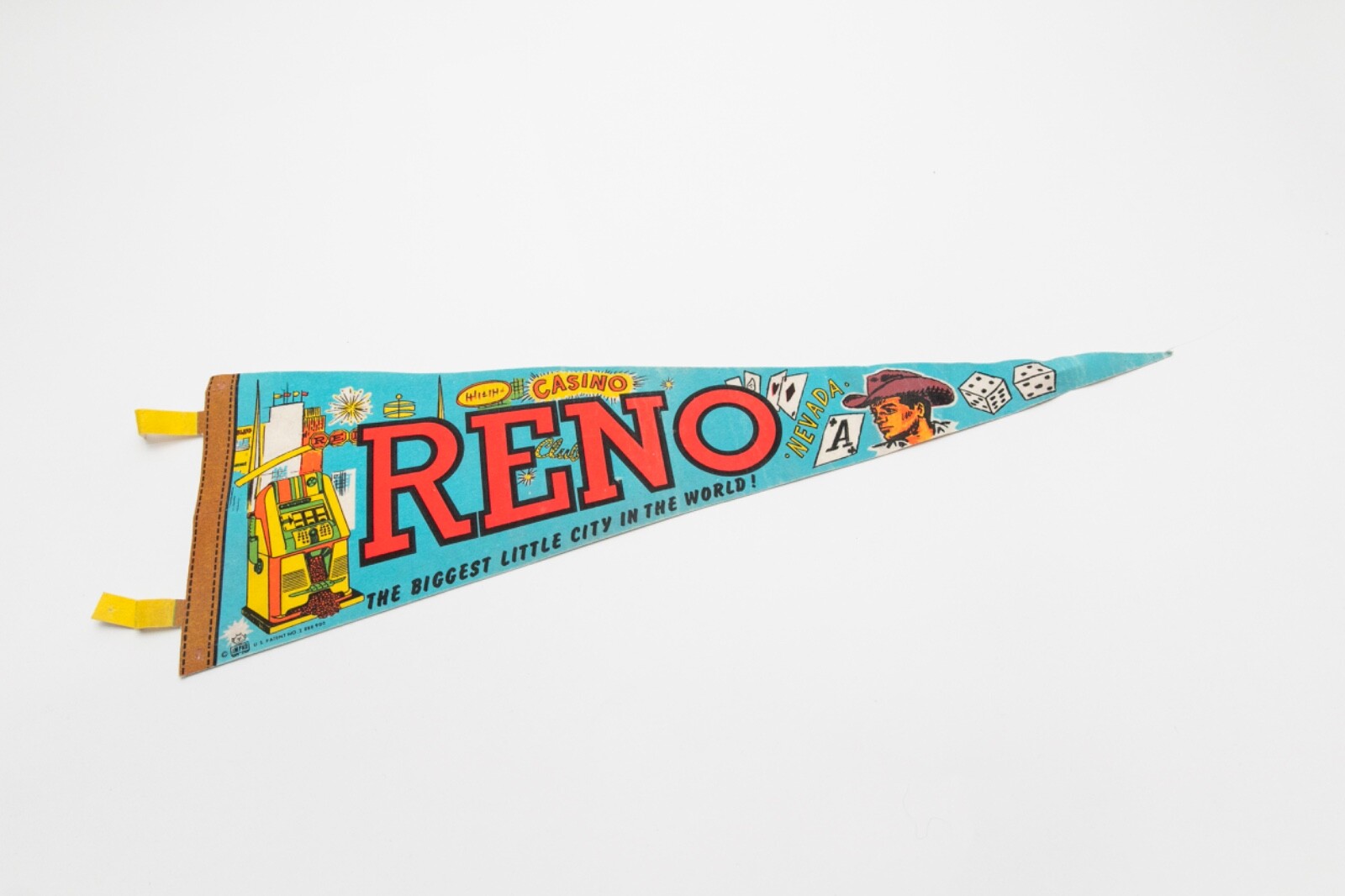 Vintage Reno Nevada Souvenir Felt Pennant 26″