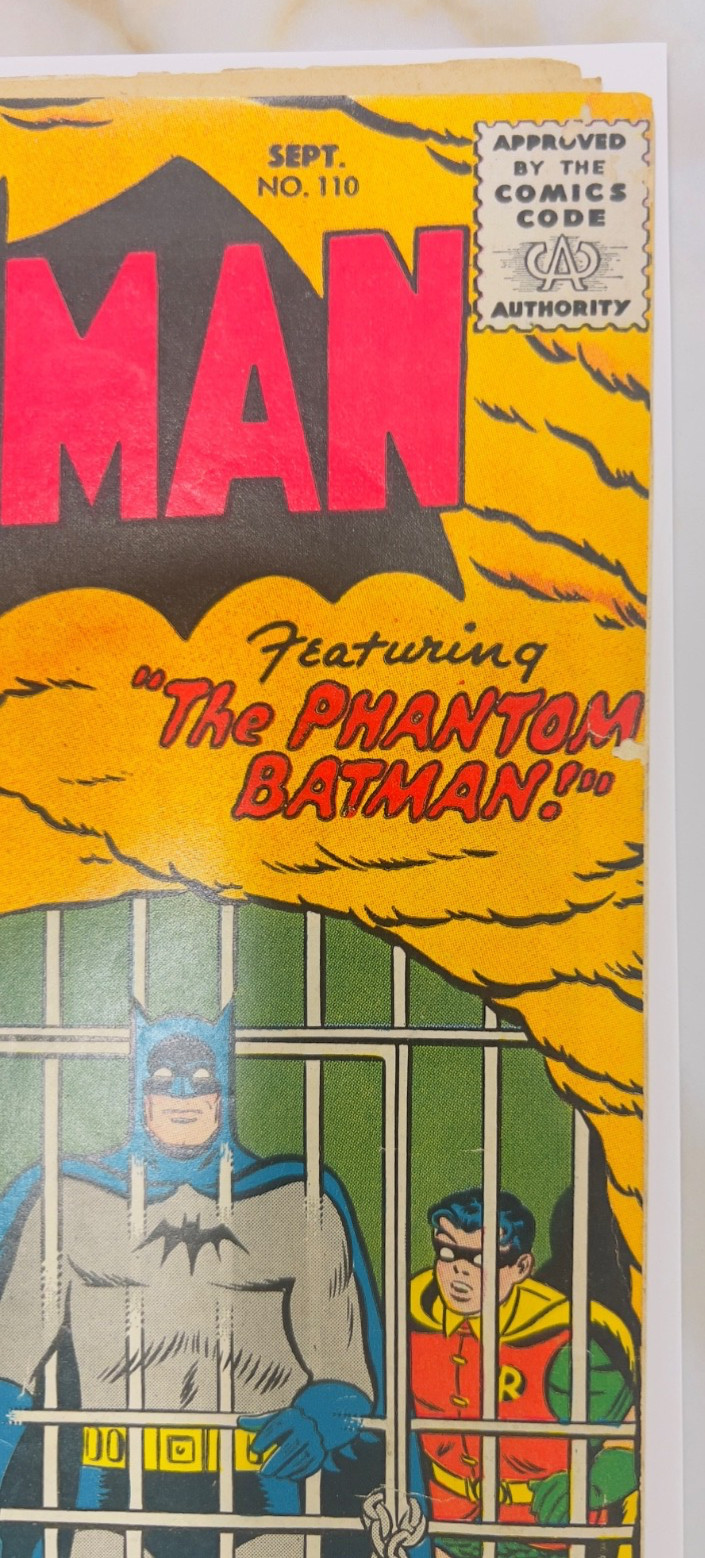 Batman #110 in Good/Very Good- 3.0 Condition w/ Off White-Cream pages