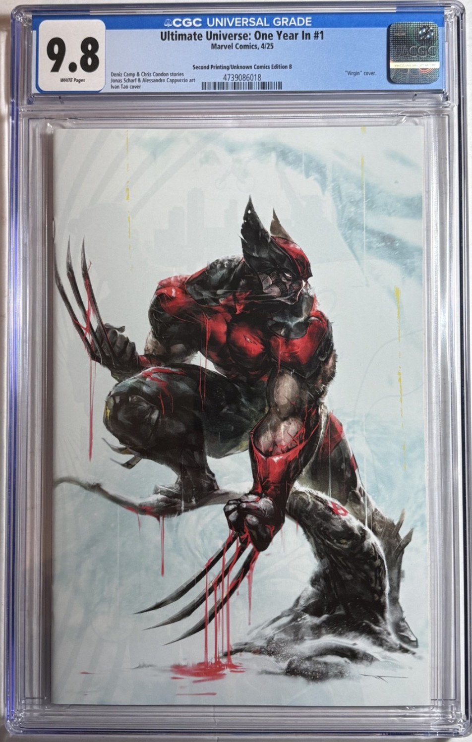 ULTIMATE UNIVERSE ONE YEAR In #1 CGC 9.8 NM/MT 🔥Tao Virgin Wolverine Cover💥
