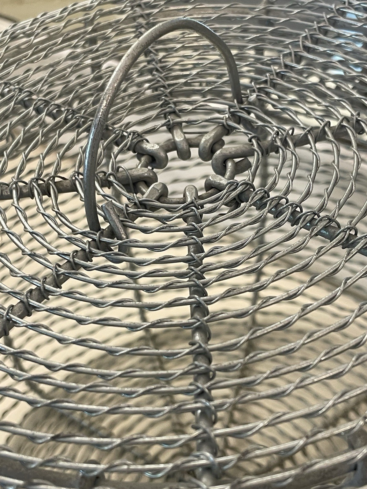 Vintage Farmhouse Wire Egg Basket Rustic French Country Boho Decor Metal Basket