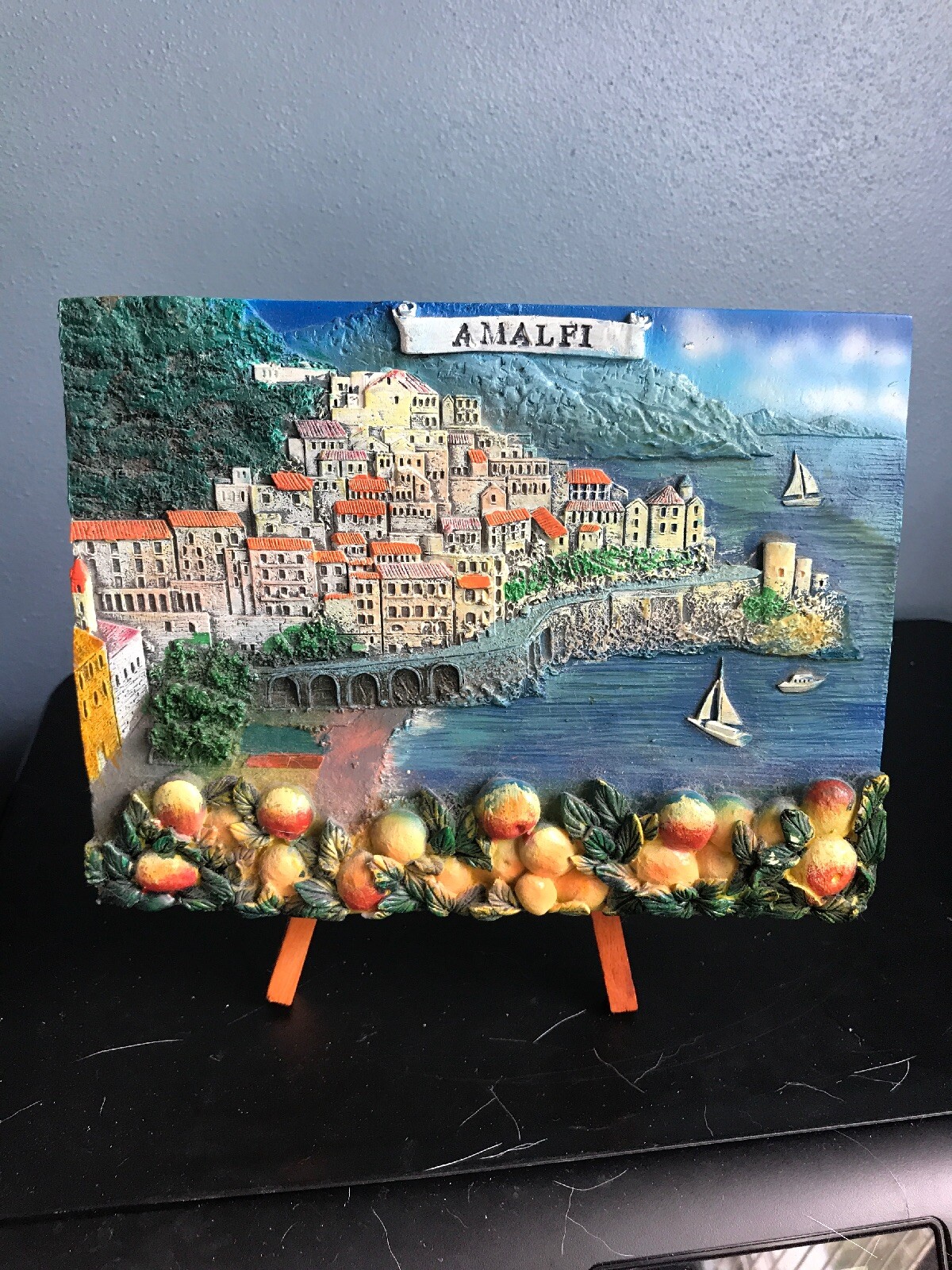 Amalfi Italy Picture on Block 8 x 6 inches with Easel 1-817A