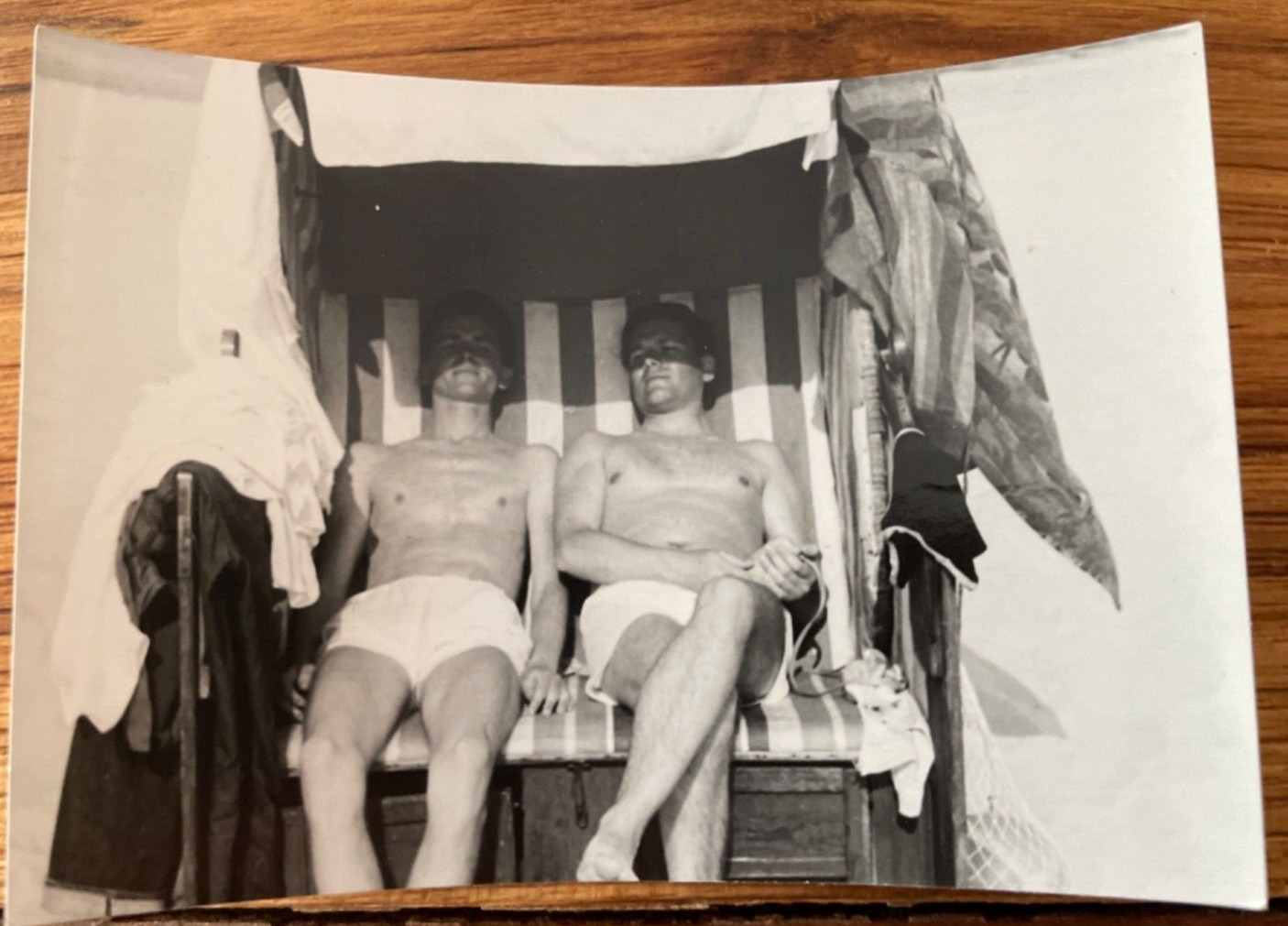 8 B &W Photos of 30s-50s Handsome Shirtless German Men Swimsuits Gay Interest