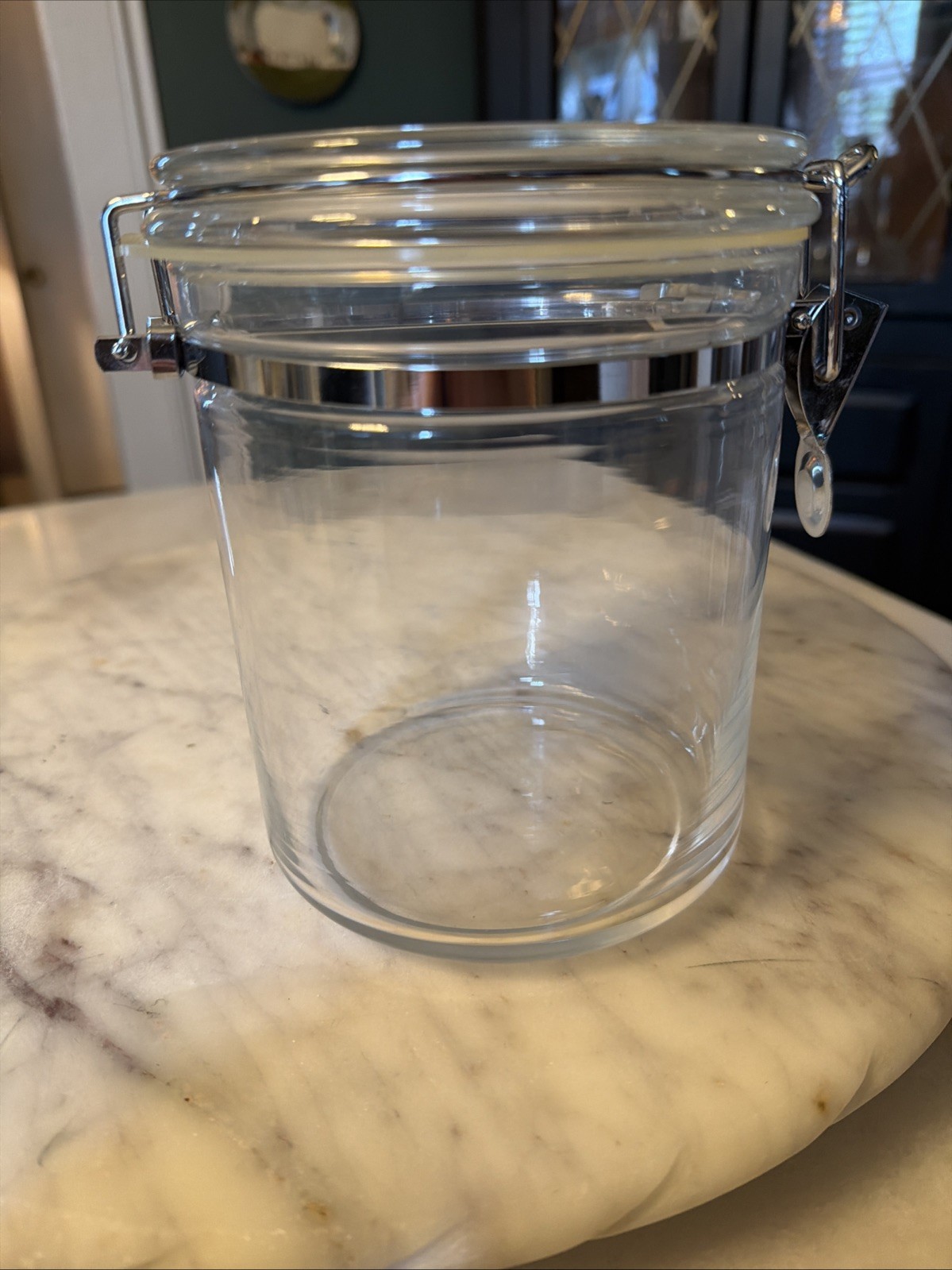 Vintage Dunkin’ Donuts Clear Airtight Ground Coffee Canister With Scoop Holder