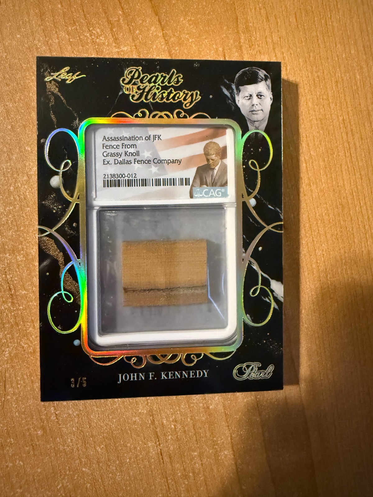 2024 Leaf Pop Century – John F Kennedy Pearls of History Oversized JFK Relic 3/5
