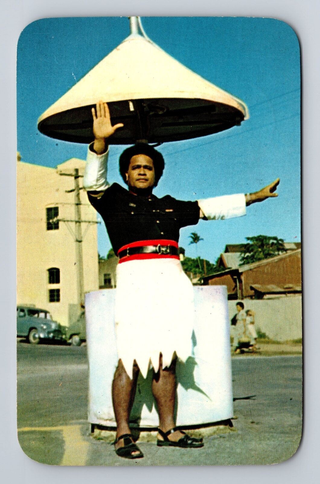 Fiji-Fijian Policeman, Antique, Vintage c1957 Postcard