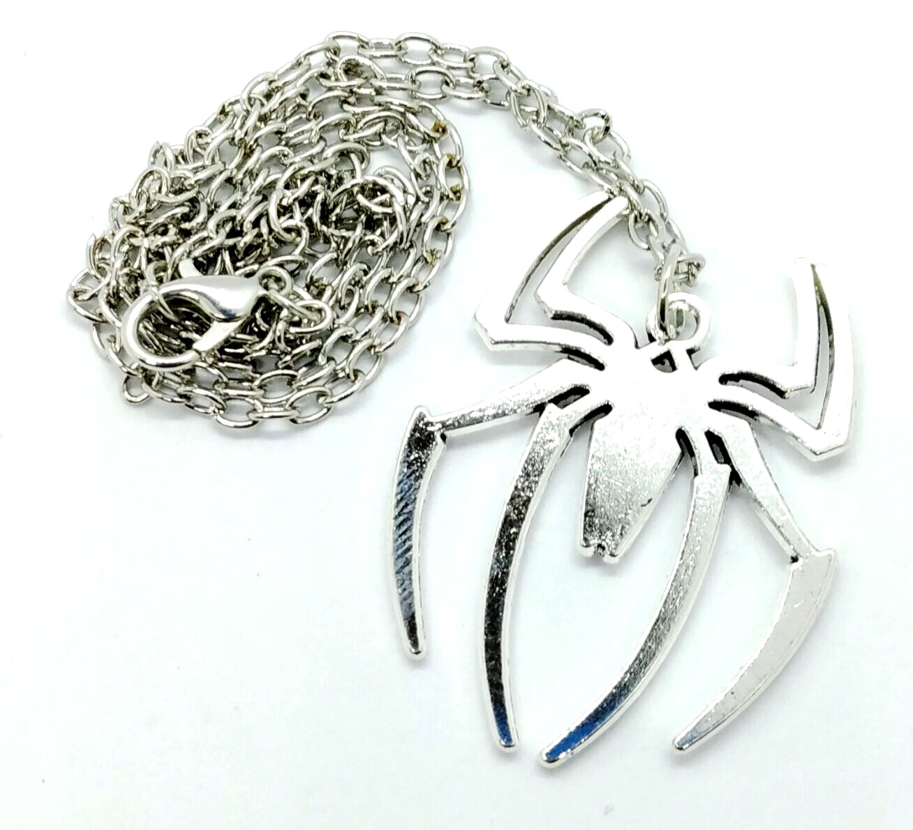 SPIDERMAN NECKLACE Silver Spider Logo Pendant & Chain