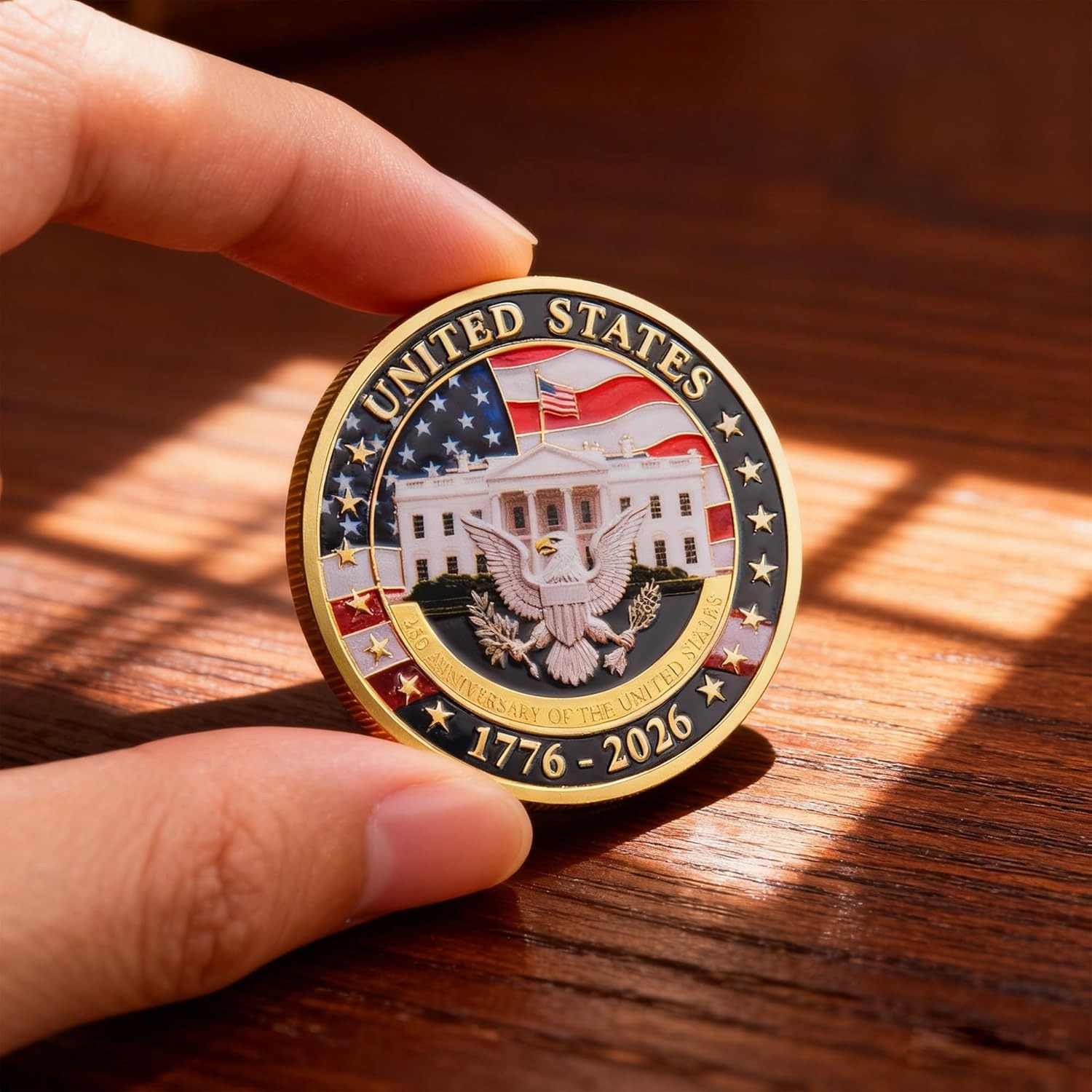 250th Anniversary Challenge Coin – Double-Sided Patriotic Commemoration, 1.57″