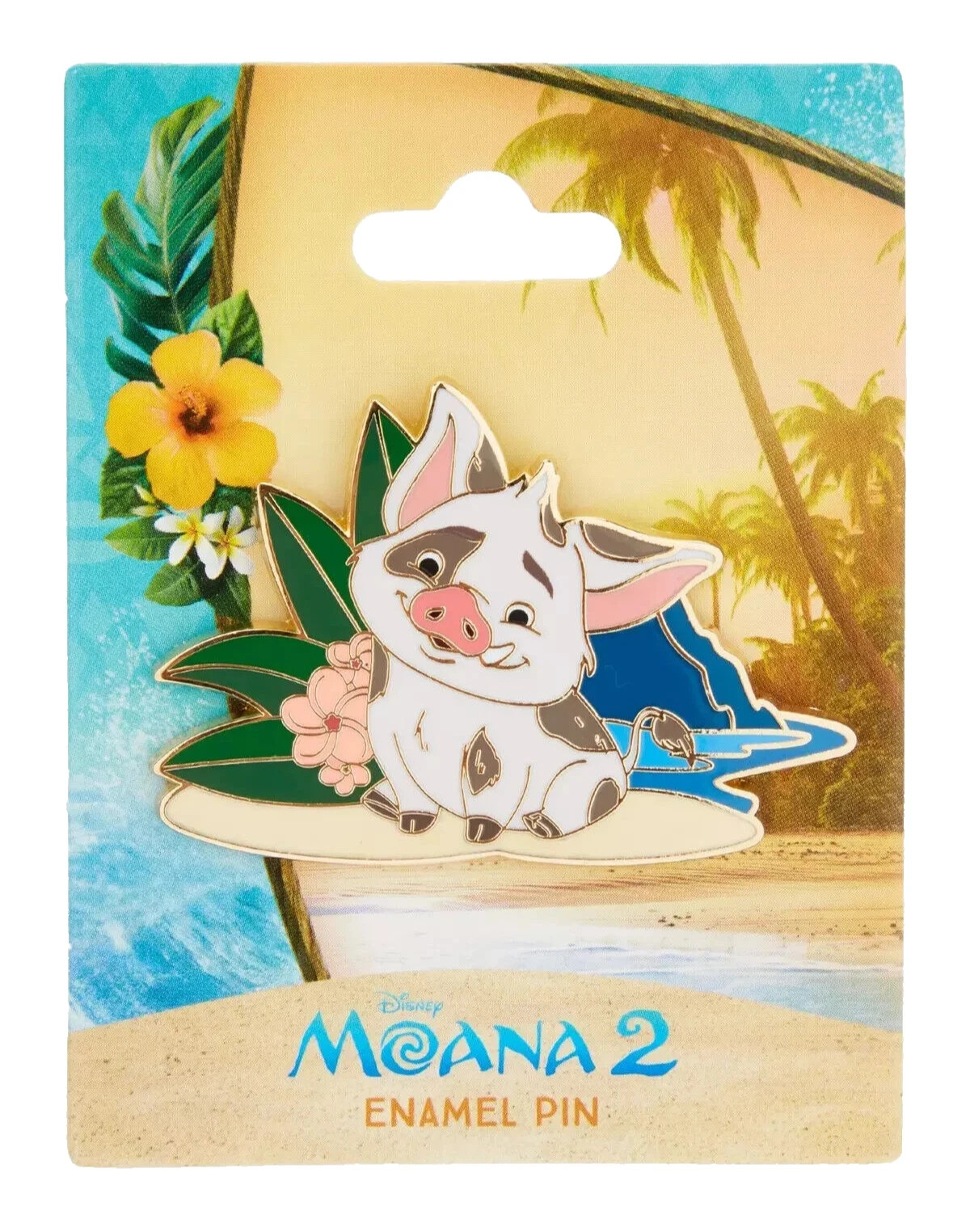 Disney Moana 2 PUA Pig Plumeria Flower Enamel Pin Monogram NEW