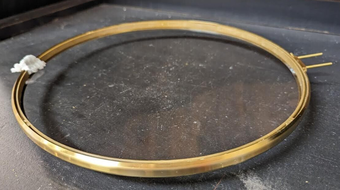 German 290mm (11-3/8″ diameter overall) Hinged Bezel & Convex Glass Assembly