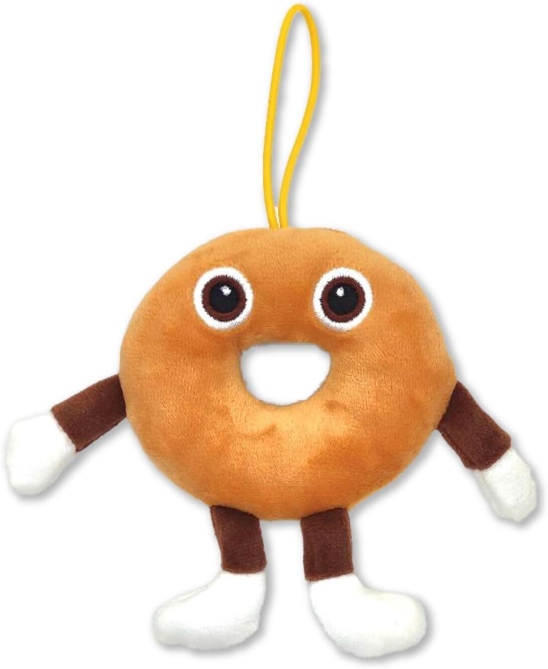 “Plain Donut Plush Toy” Approx. 12cm, approx. 20g, makes a rattling sound, brown