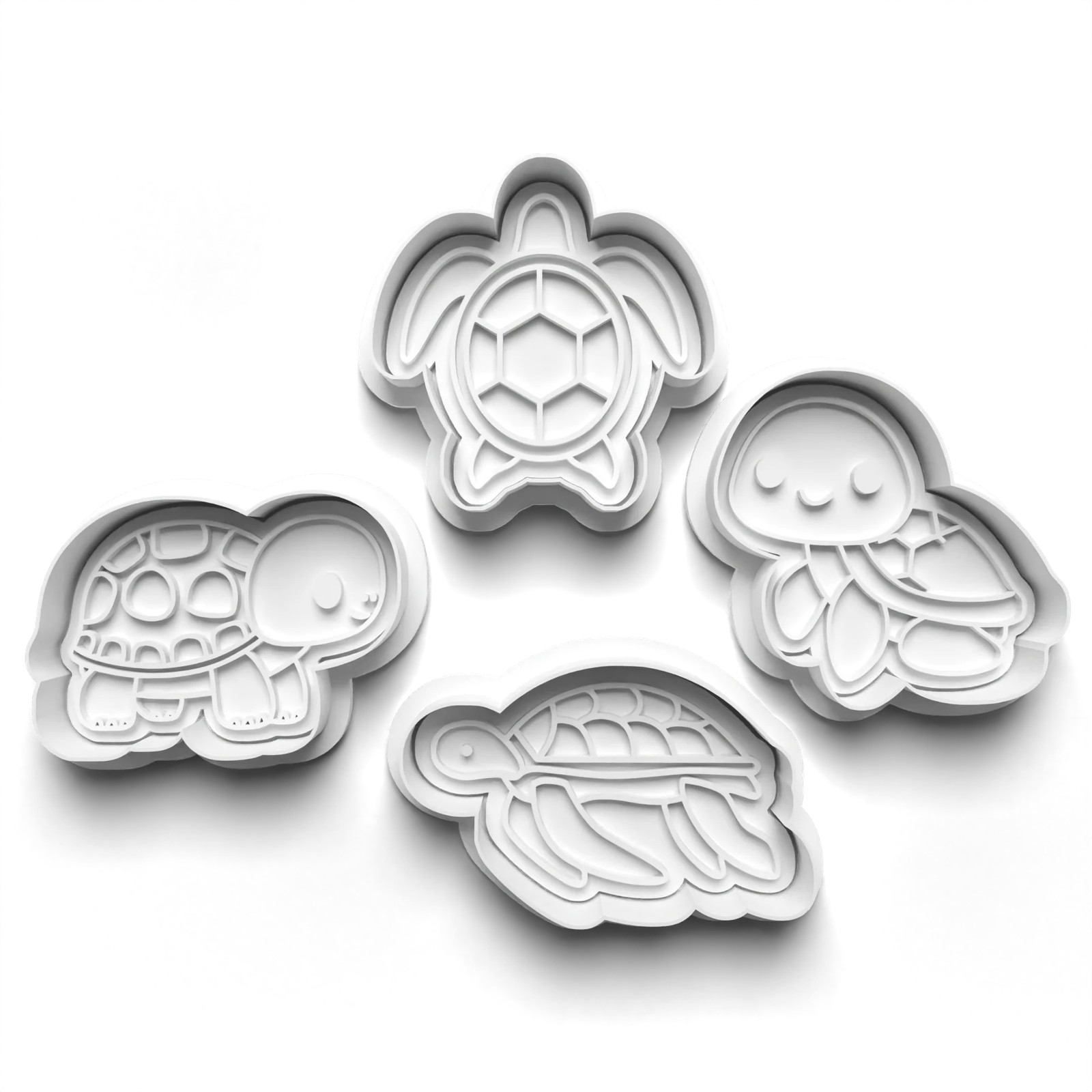 Turtles Theme Cookie Cutters Set + Stamps for Baking, Crafts, Play dough 0818