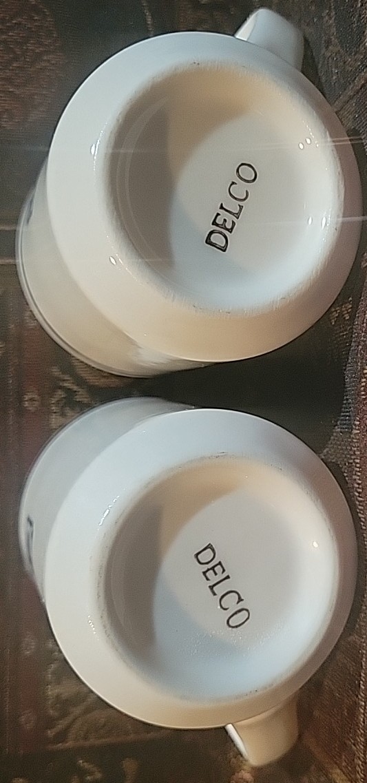 Vintage IHOP Delco Coffee Mug Restaurant Ware Blue & White House of Pancakes x4