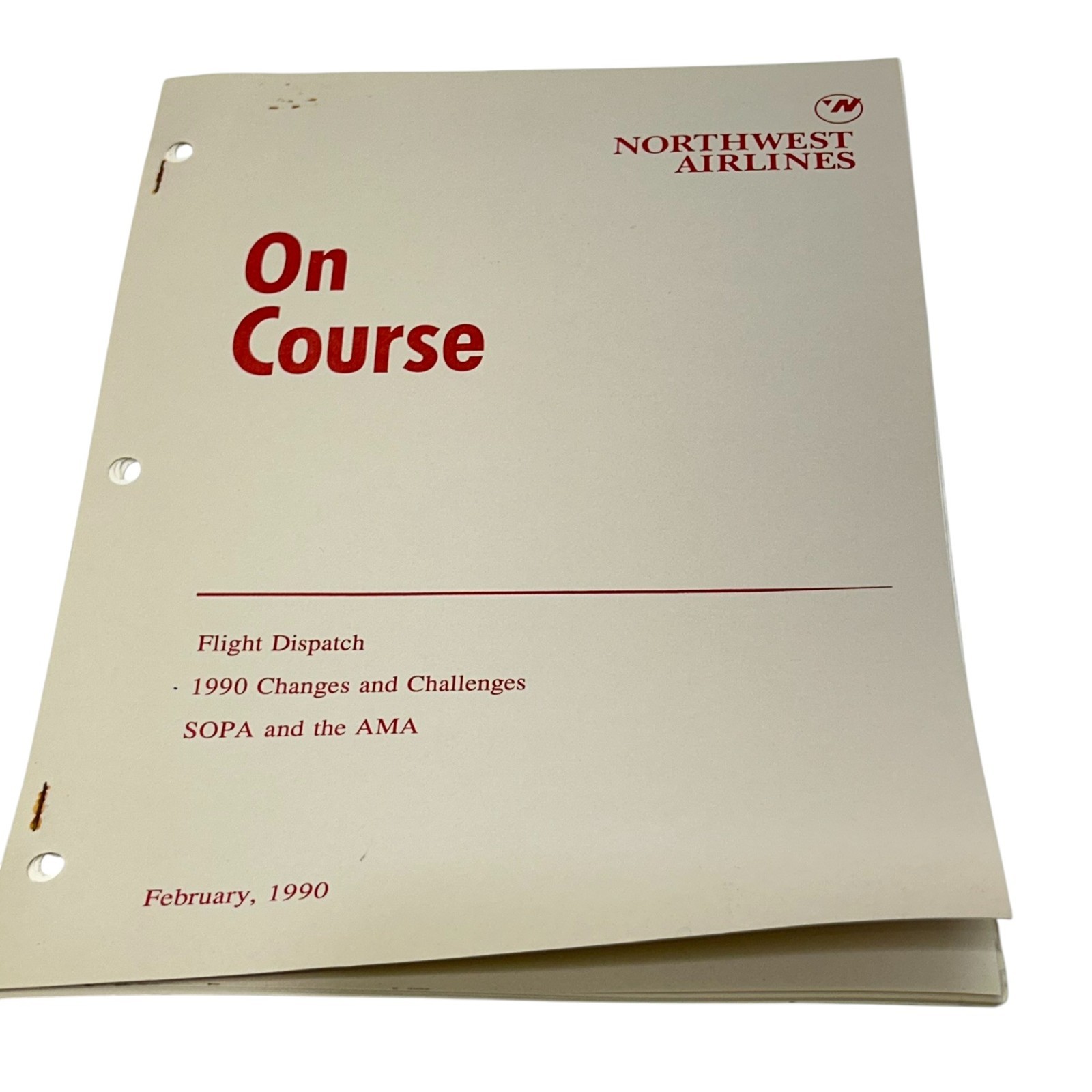 Northwest Airline On Course Flight Dispatch – 1990 Changes and Challenges Binder