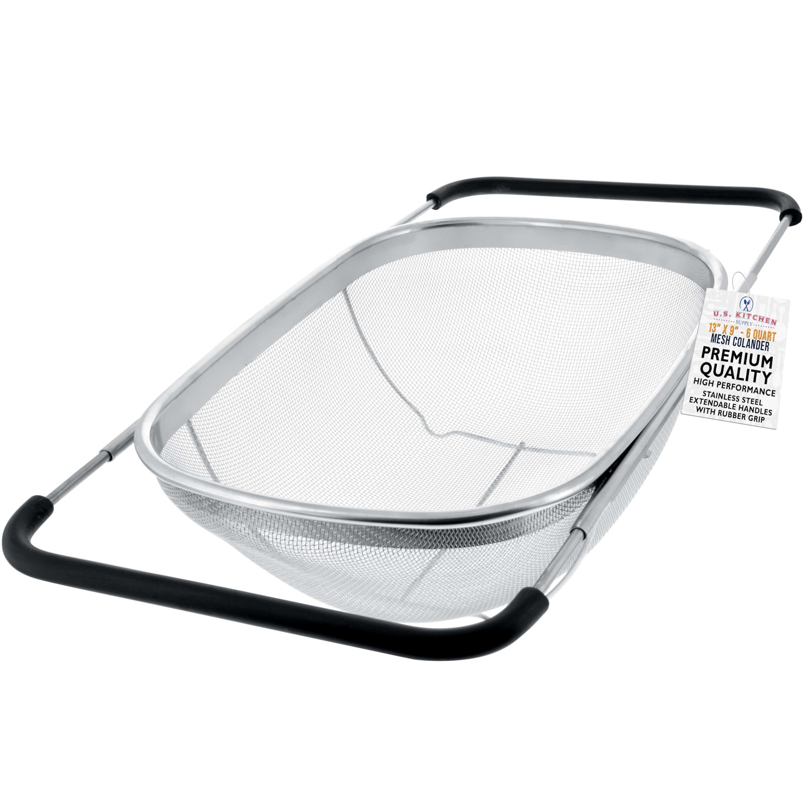 Stainless Steel Colander Strainer – 6-quart Collapsible Colander With Expandable