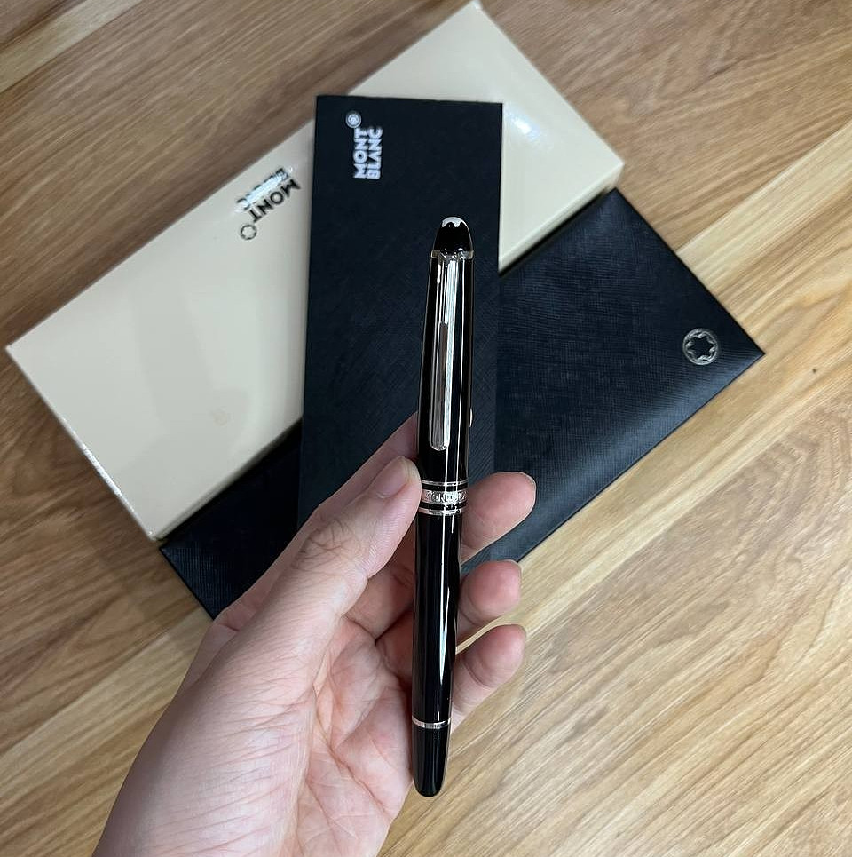 Montblanc Meisterstuck 163 Black Silver Rollerball Pen Classique Luxury Gift Box