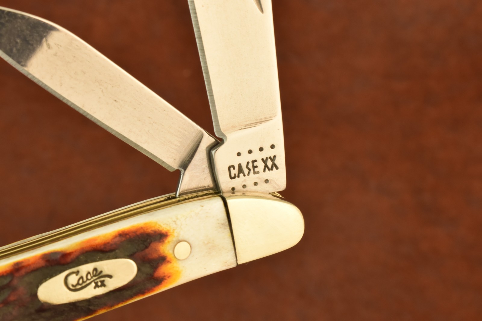 RARE CASE XX USA 2023 GENUINE RED STAG PEANUT JACK KNIFE R5220 SS NICE (32277)
