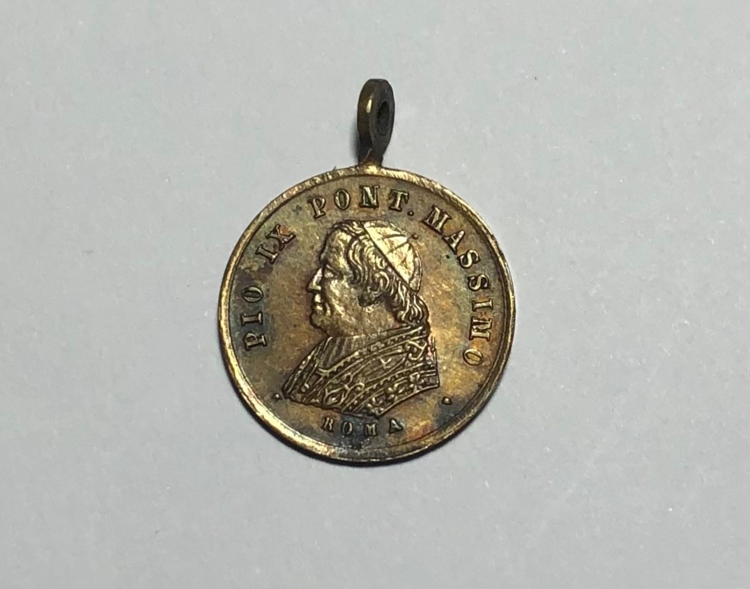 MEDALLION : PIO IX PONT. MASSIMO ROMA / B.V. MARIA IMMACOLATA – Vintage