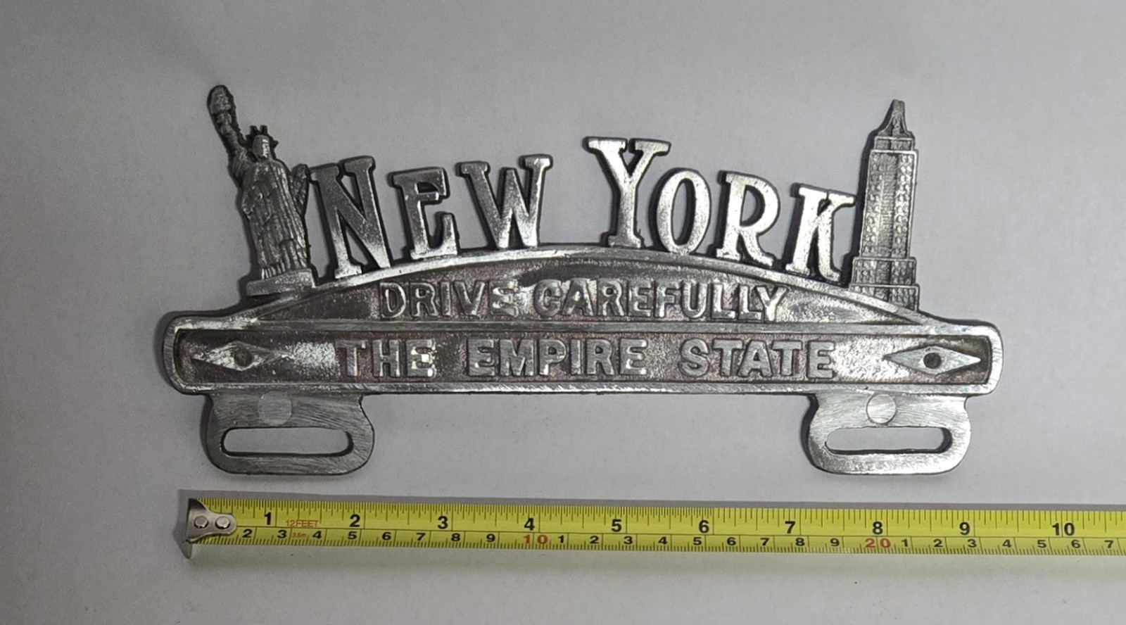 Vintage Cast Aluminum New York Topper Car Club Plaque