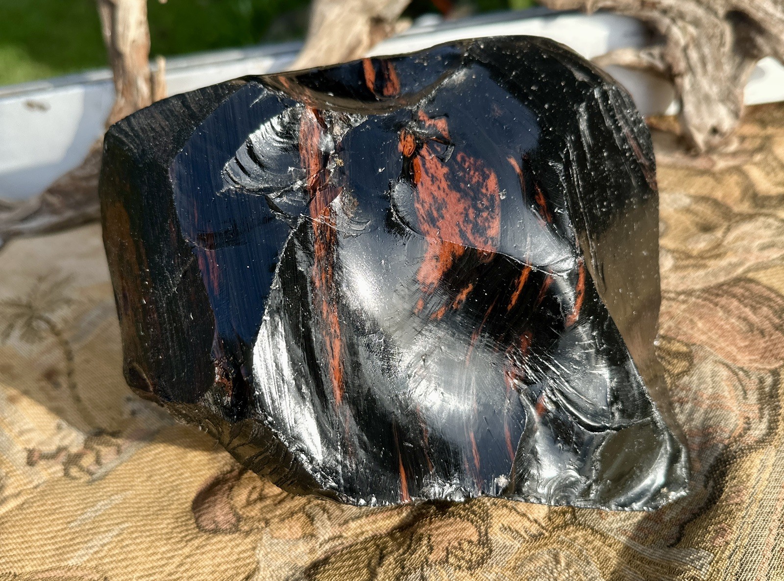 Huge 9+ lb Mahogany Obsidian Rough Slab Pacific NW Lapidary Cabbing Display