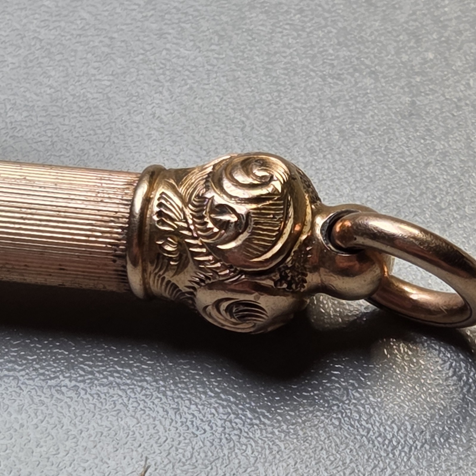 EDWARD TODD & Co. CELLULOID GOLD-FILLED RETRACTABLE MECHANICAL PENCIL CHATELAINE