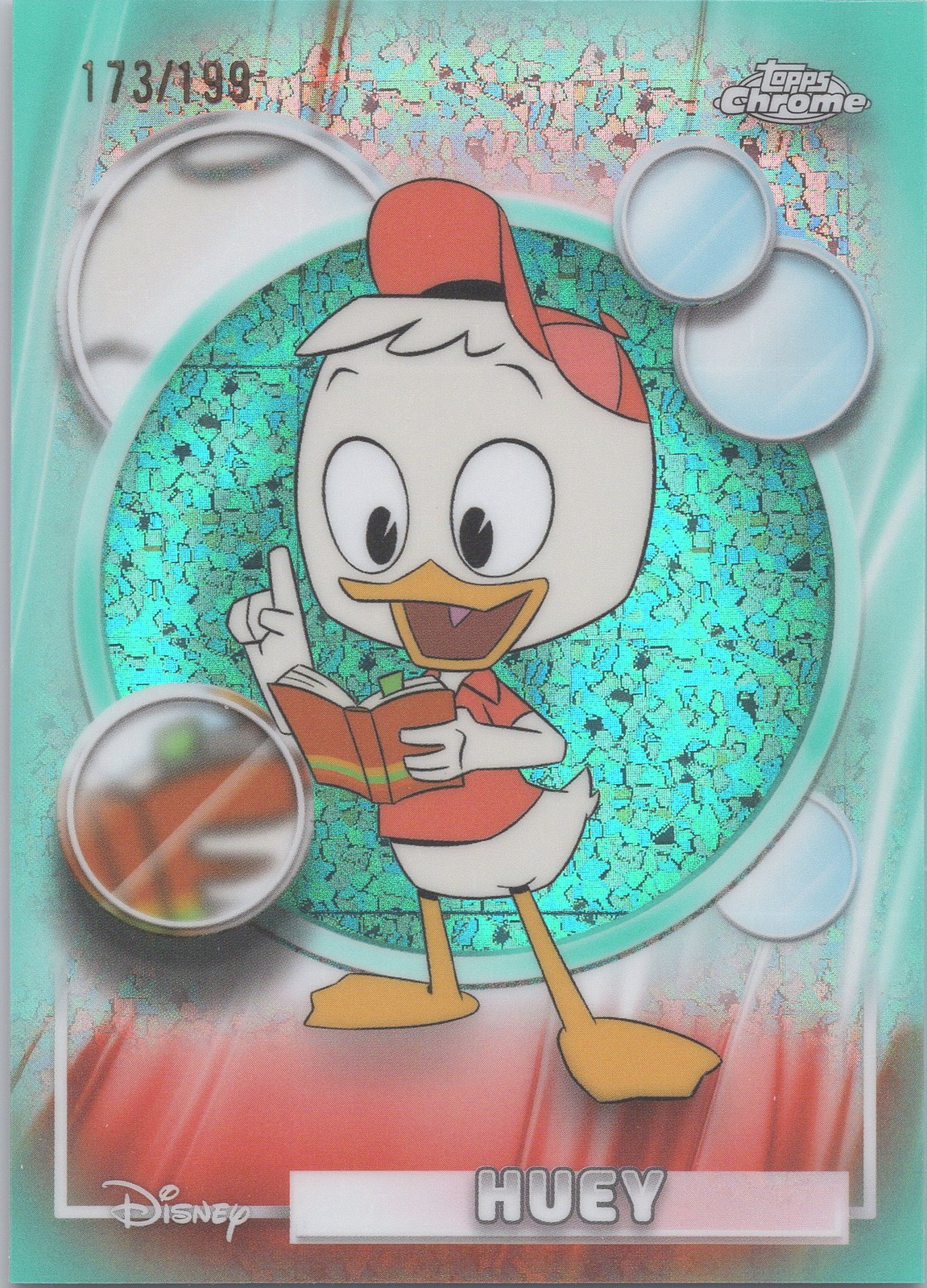2026 Topps Chrome Disney #119 Huey Aqua Mini-Diamond Refractor