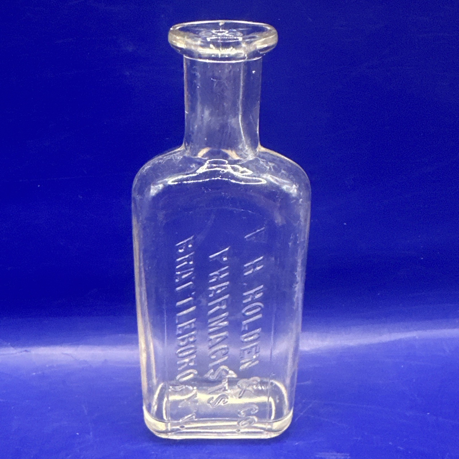 Antique Bottle 1890’s 4 1/2″ F.H. Holden Brattleboro VT Medicine Apothecary