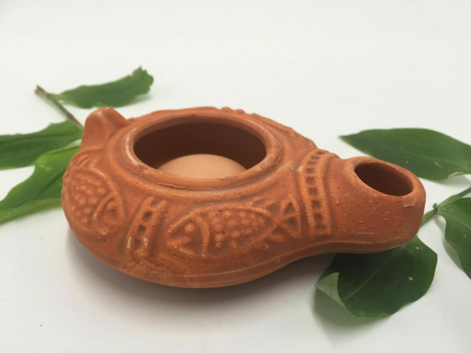 HERODIAN Hanukkah Holy Land OIL LAMP Biblical Antique Replica Clay gift Judaica