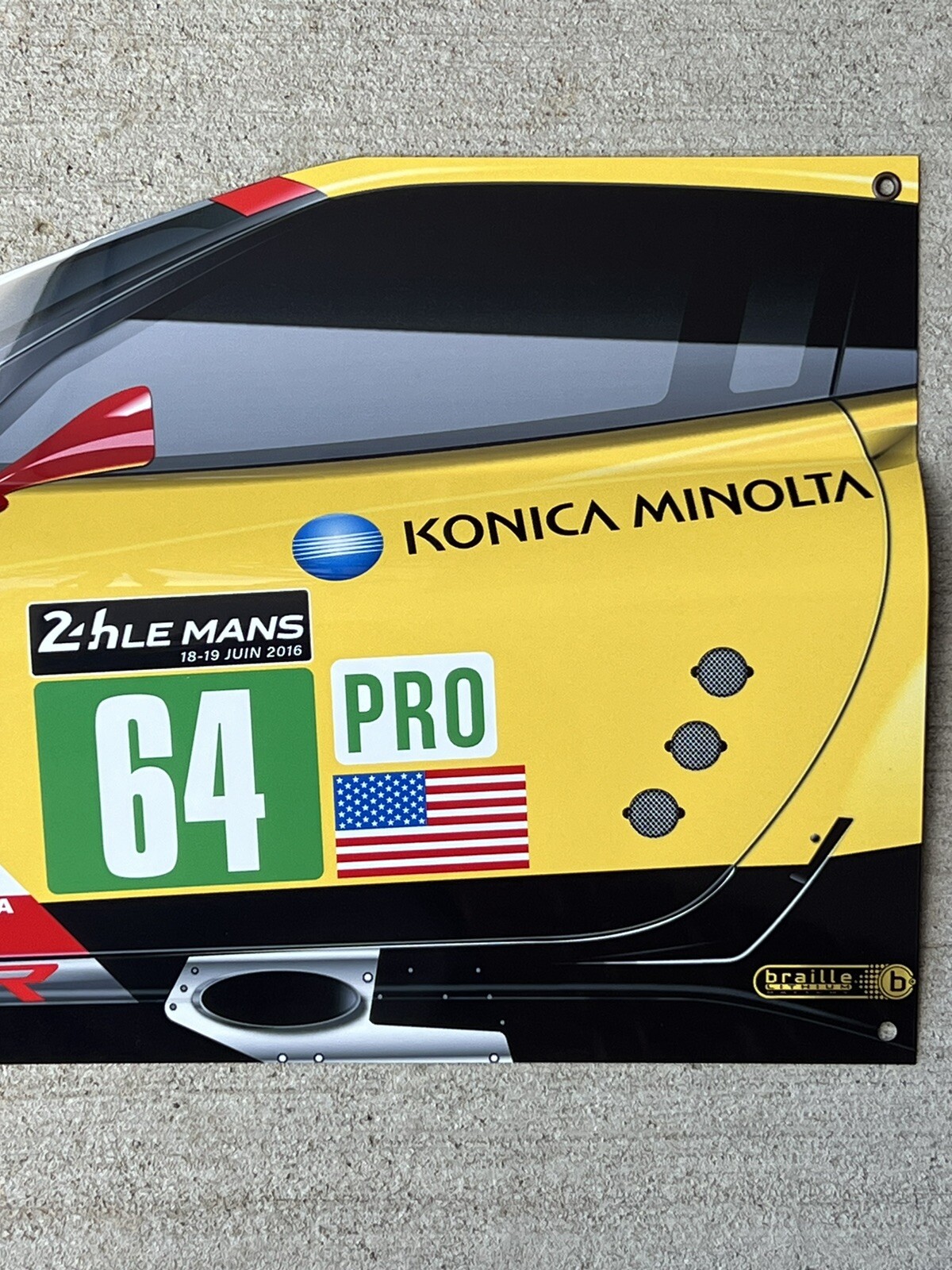 WOW!!! Curved Chevrolet Corvette C7-R Lemans 24hrs Race Car Door Style Sign