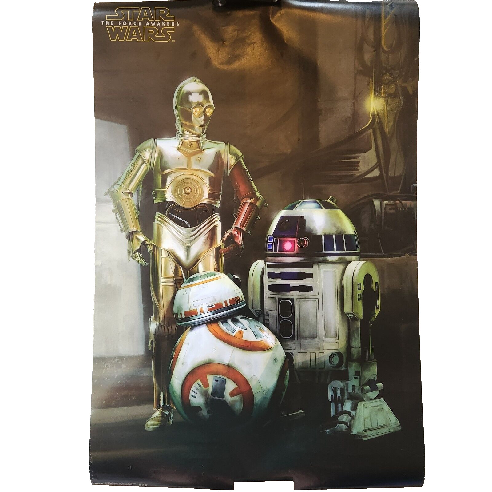 Star Wars The Force Awakens C3P0, R2-D2, BB8 Droid Poster 22×33″ Inches