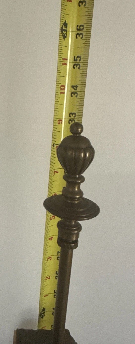 VTG Decorative Crafts Inc 3 Faux Stem 2 Light Brass Table Lamp 33” Tall 1930’s