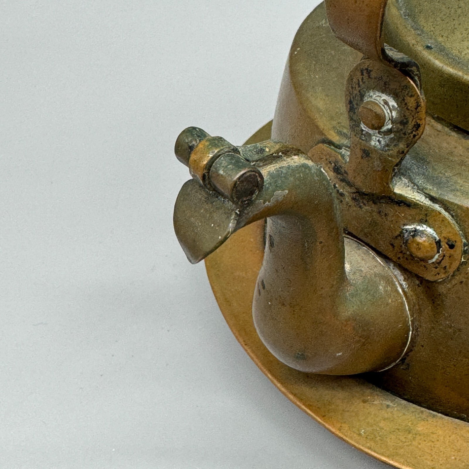 Antique Peltiteos Helsinki Copper Goose Neck Tea Kettle Pot Pigtail Finial
