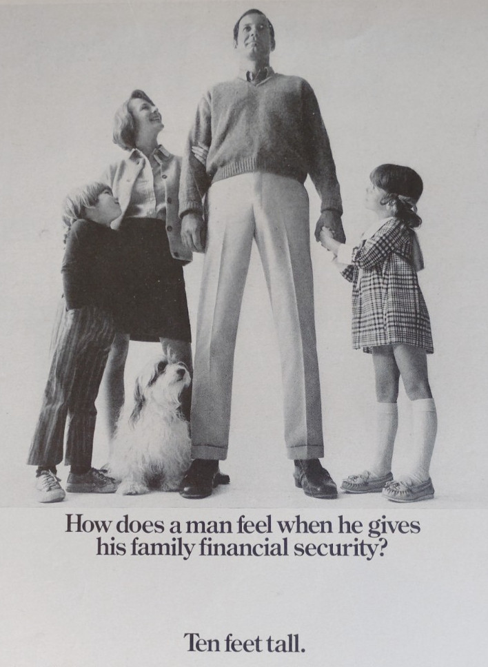 Vintage Retro 1970 Ad Financial Security Makes You Feel 10′ Tall New York Life