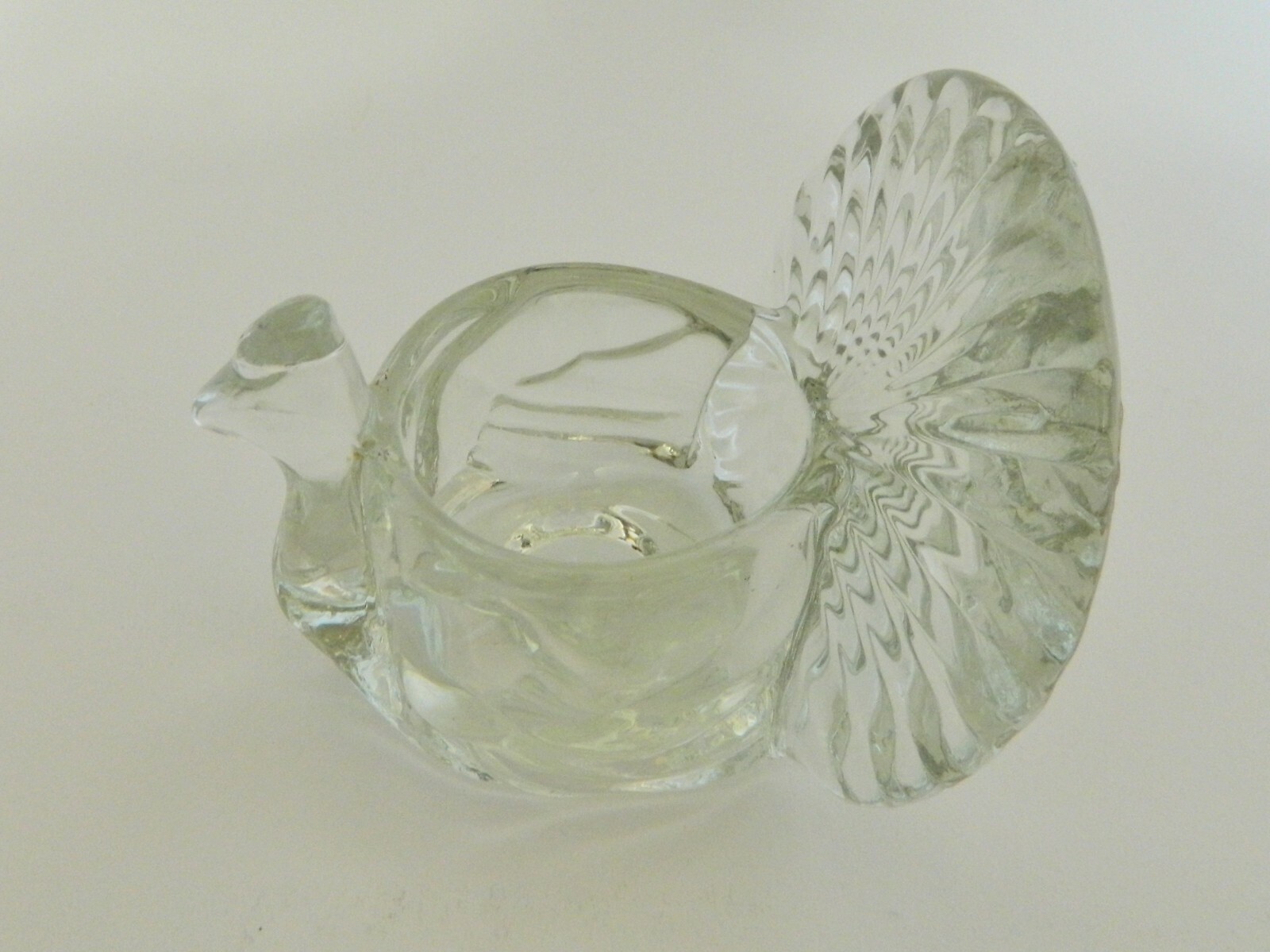 Turkey Avon Tea Light Votive Candle Holder Clear Art Pressed Glass 1970’s