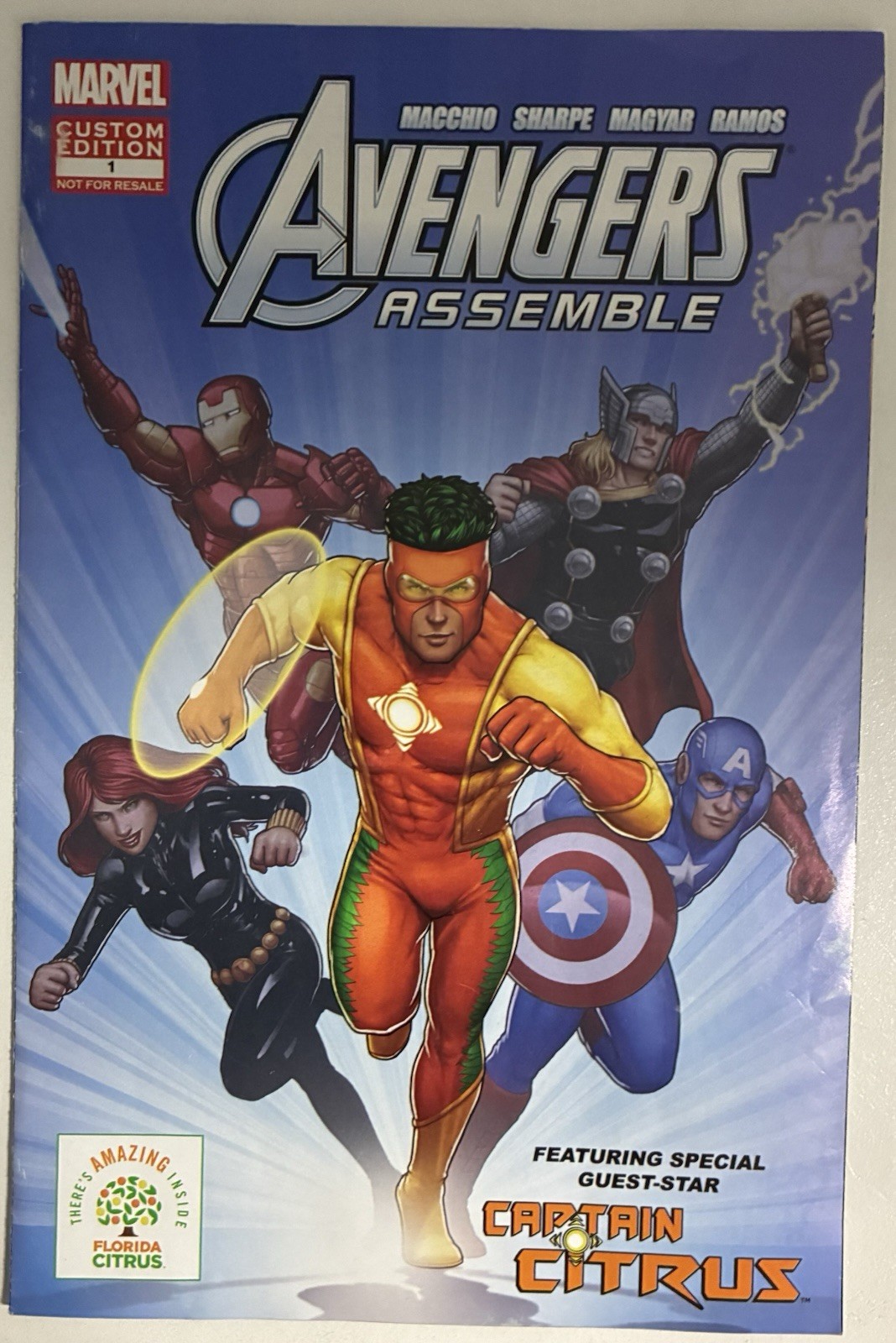 AVENGERS ASSEMBLE 1 CAPTAIN CITRUS VARIANT 2014 NYCC CUSTOM