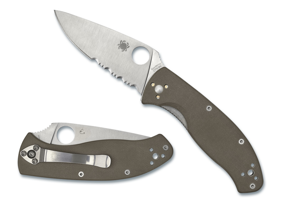 Spyderco Tenacious Knife C122GBNM4PS Satin CPM M4 Combo Edge Blade Brown G-10