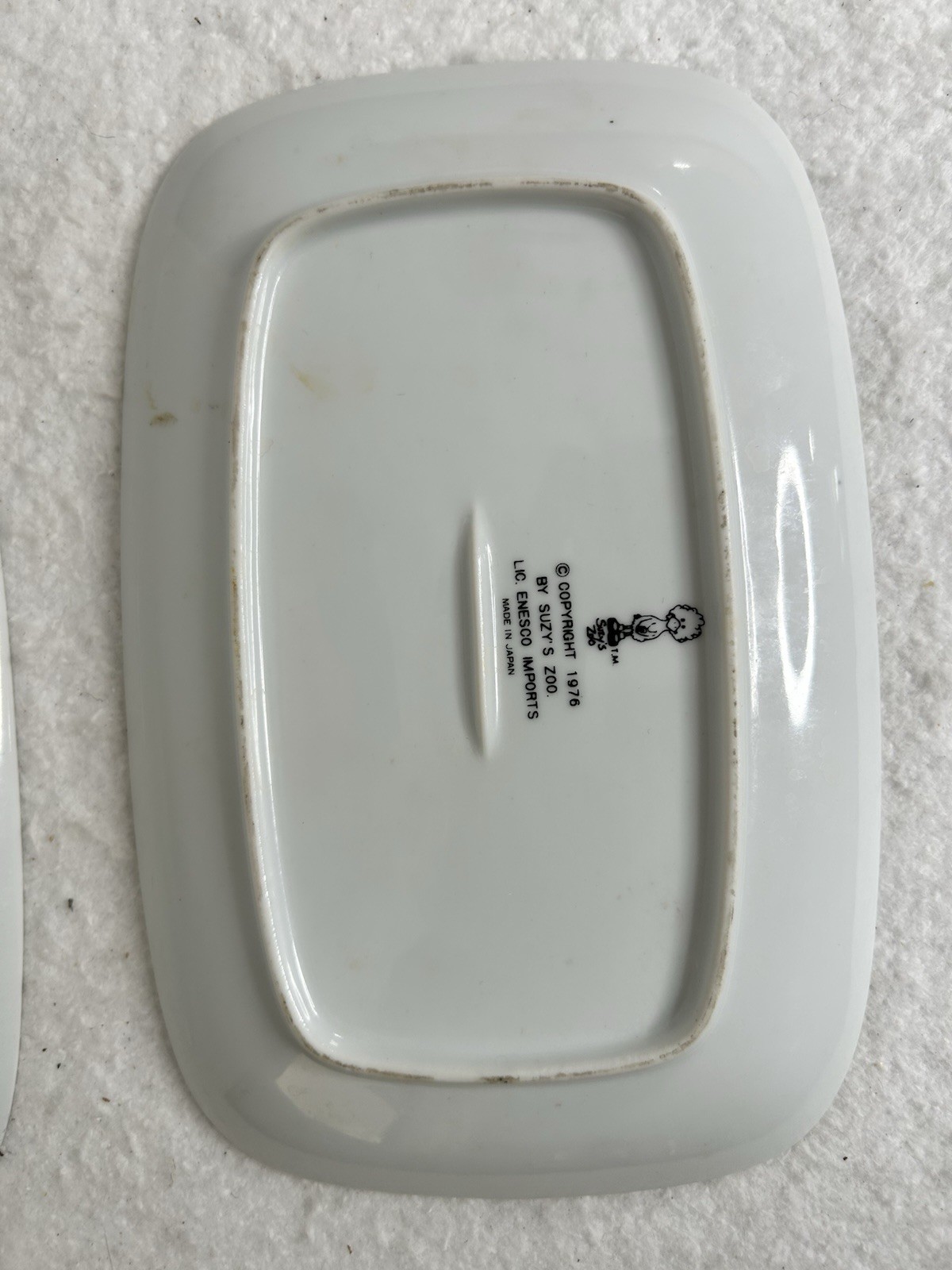 Vtg Enesco Suzy’s Zoo 1977 Turtle plate and Snail Plate appetizer Set Host Gift
