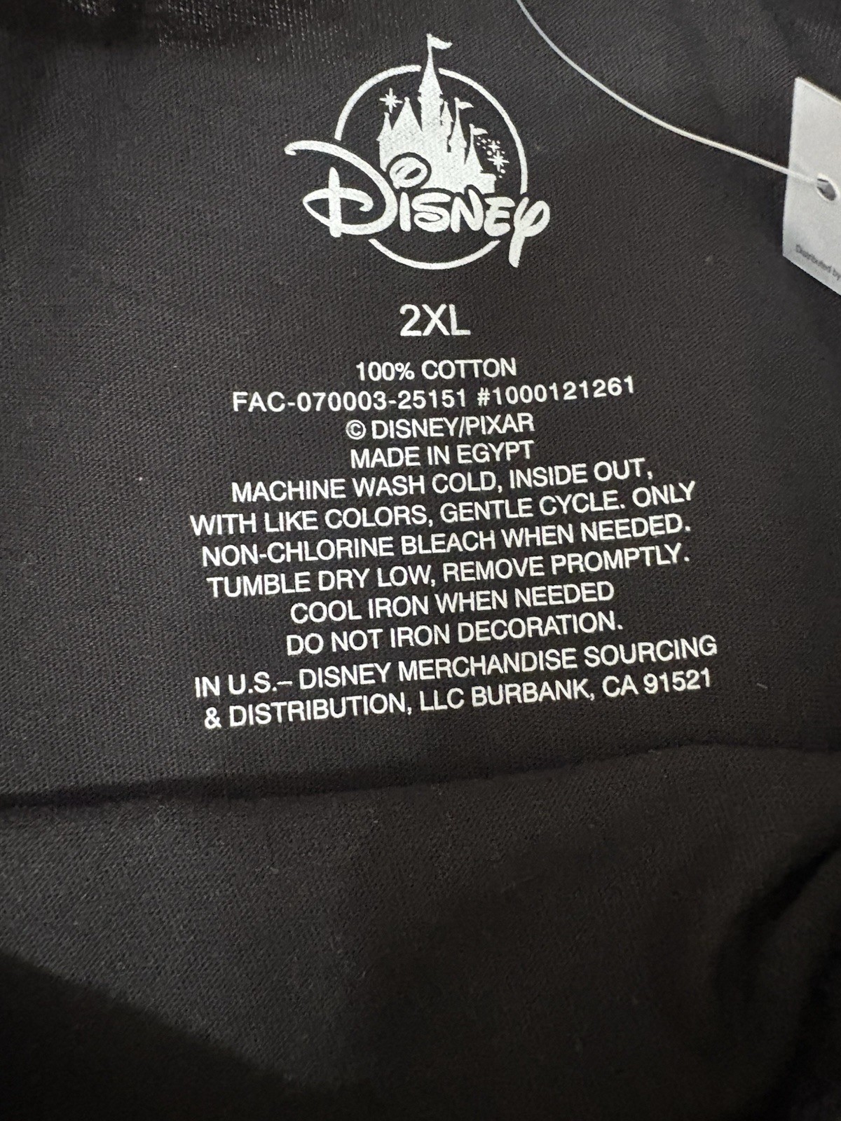 Disney Parks WDW Monsters Inc Sully Black XXL Tshirt Halloween Hollywood Studios