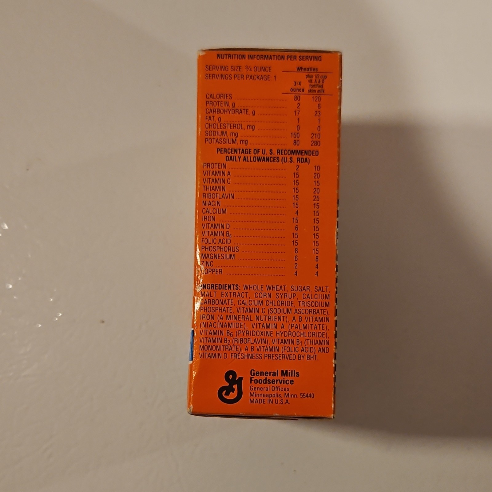 General Mills Wheaties Whole Grain Flakes Michael Jordan Chicago Bulls