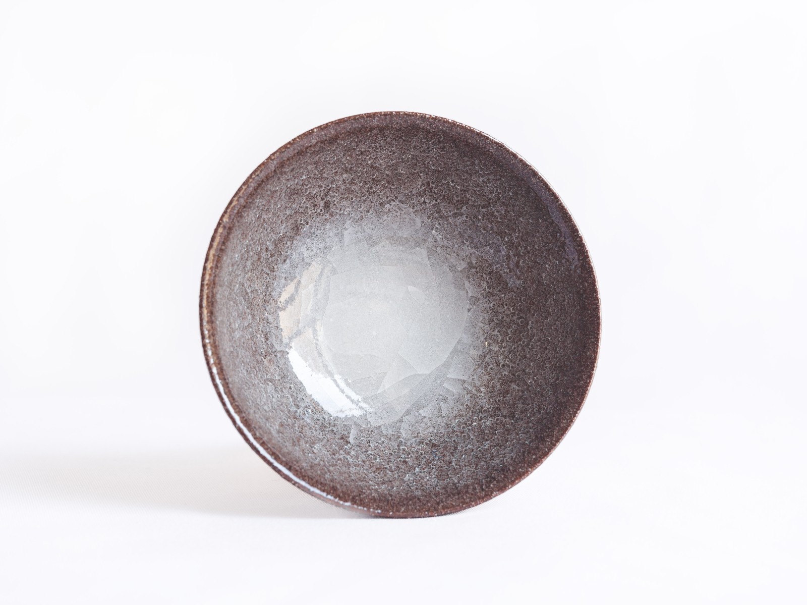 Shimizu Yasutaka (b. 1947) — Unused Ice-Crackle Glazed Sake Cup, Modern Kyo Ware