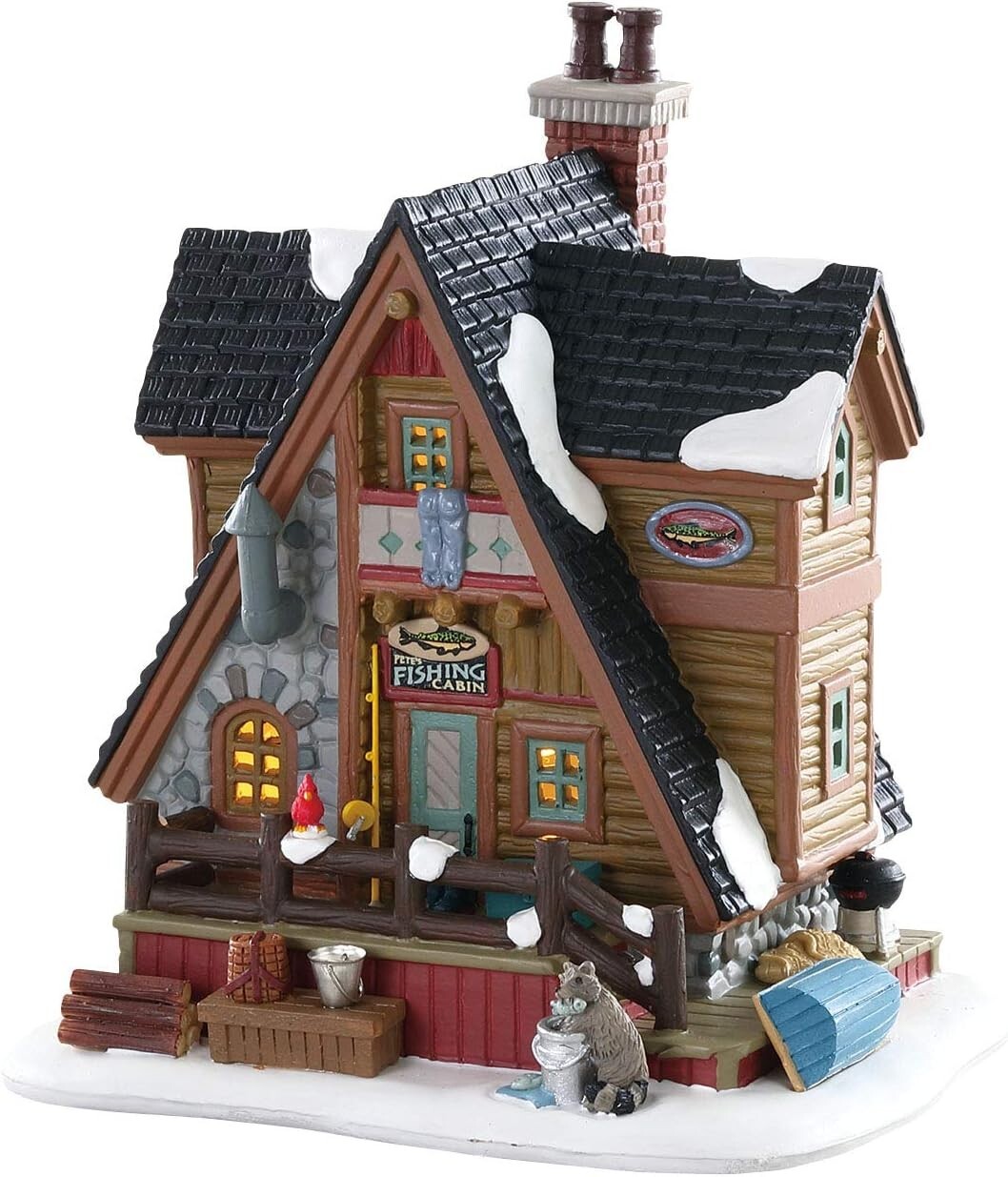Lemax Christmas Village House – Pete’s Fishing Cabin #85321 W/ Cord – ( 1 LEFT )