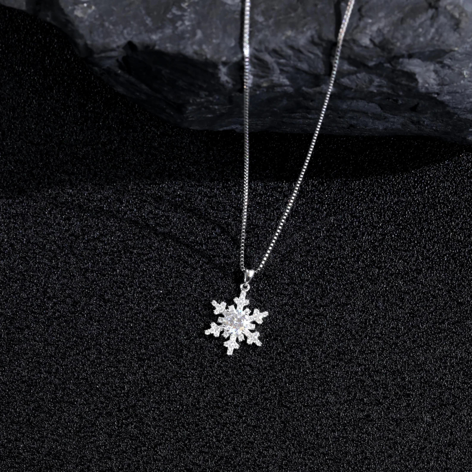 5.12 Carat Diamond Snowflake Pendant with 18″ Chain 14K White Gold Over Women’s